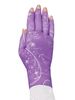 Lymphedivas Firefly Purple Lymphoedema Glove Modelled
