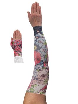 LympheDIVAS Bloomin Betty Dark Lymphoedema Sleeve and Gauntlet Set