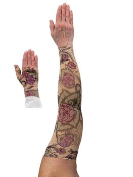 LympheDIVAS Begonia Lymphoedema Sleeve and Gauntlet Set