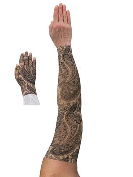 LympheDIVAS Black Paisley Lymphoedema Sleeve and Glove Set