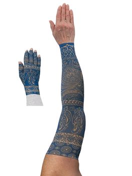 LympheDIVAS Blue Bandit Lymphoedema Sleeve and Glove Set