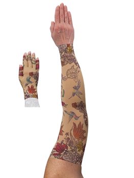 LympheDIVAS Hummingbird Lymphoedema Sleeve and Glove Set