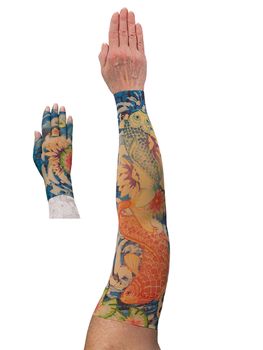 LympheDIVAS Koi Lymphoedema Sleeve and Glove Set