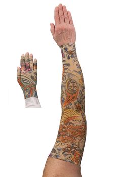 LympheDIVAS Lotus Dragon Tattoo Lymphoedema Sleeve and Glove