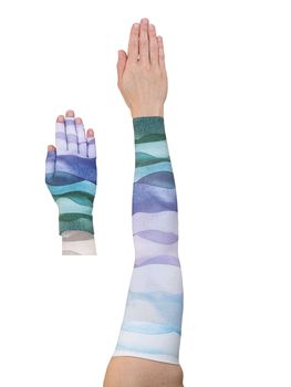 LympheDIVAS Horizon Compression Sleeve and Glove Set